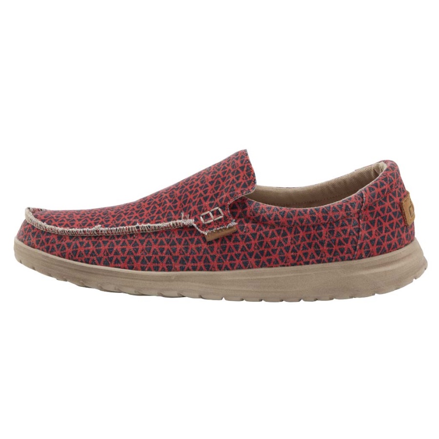 Hey Dude Mikka Print Geometrisch Rot Frontansicht