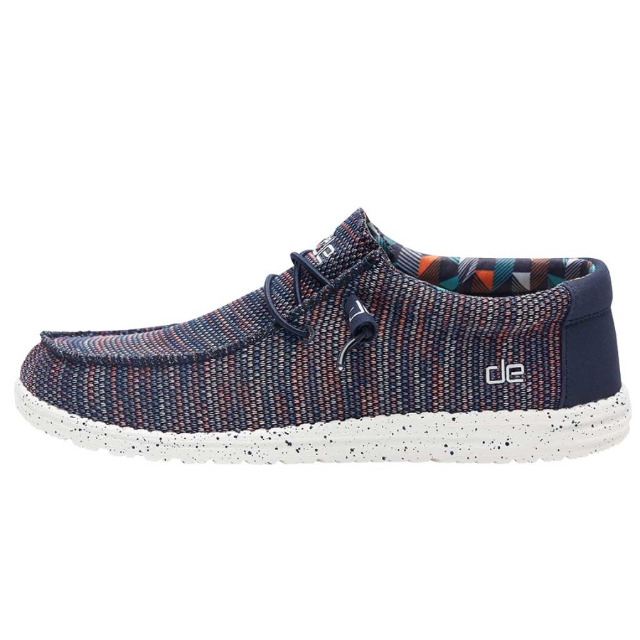 Hey Dude Wally Sox Blau Orange Schuh Vorderansicht
