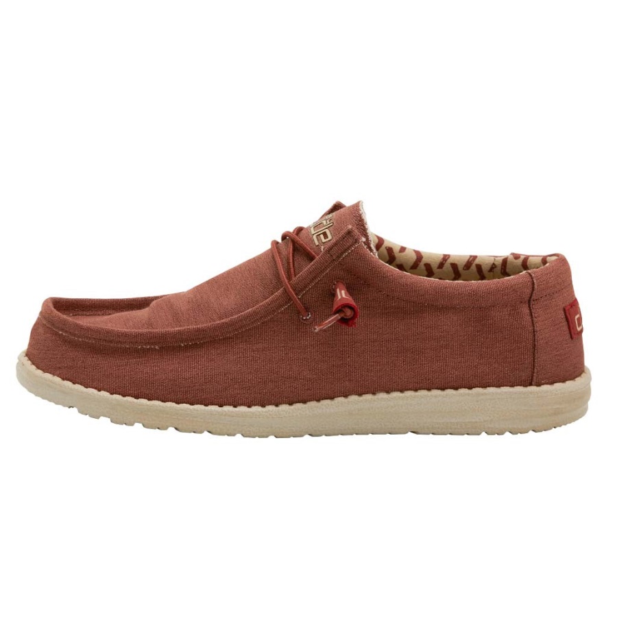 Hey Dude Wally Stretch Brick Schuh in Ziegelrot