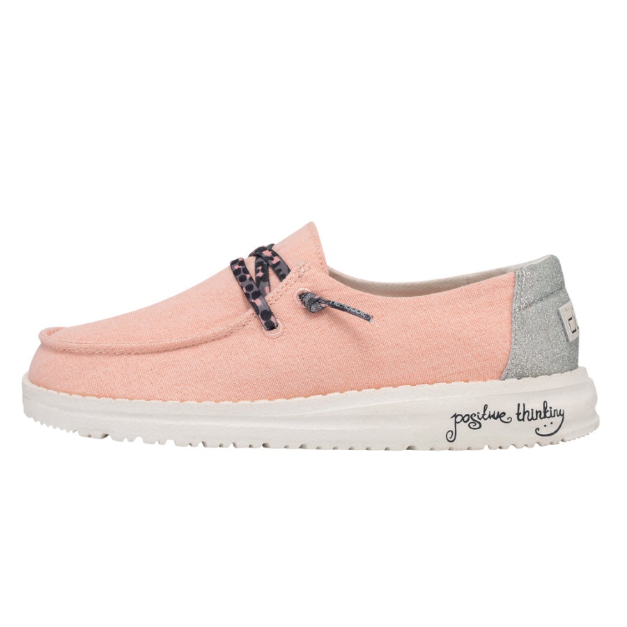 Hey Dude Wendy Jugend Sparkling Rose Glitter Front View