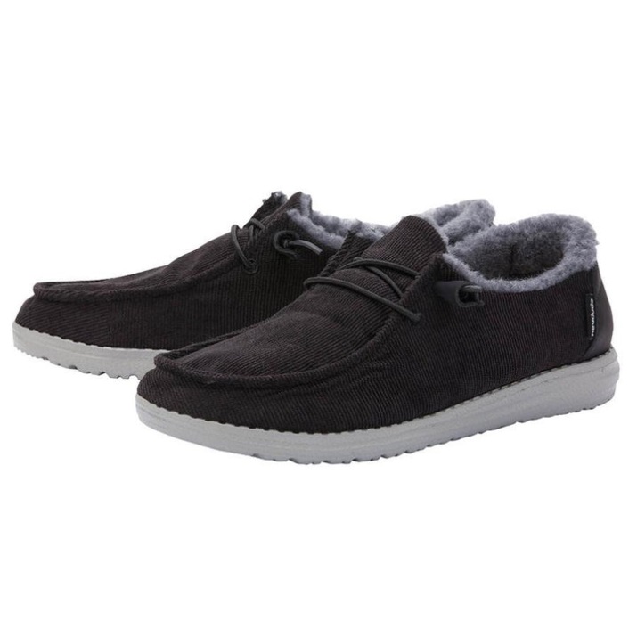 Hey Dude Black Wendy Corduroy Faux Fur Detailansicht
