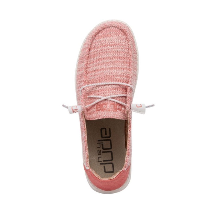 Hey Dude Coral Pearl Wendy Stretch Marke Display