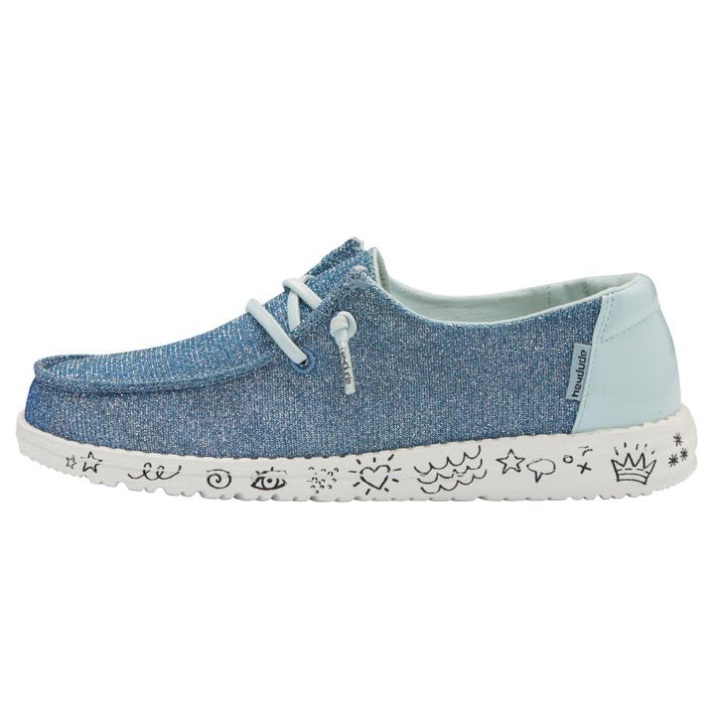 Hey Dude Wendy Youth Doodle Schuhe in Disco Azur Farbe