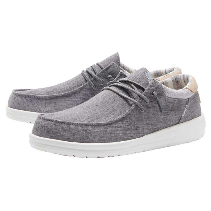 Detailansicht des Chambray-Obermaterials Hey Dude Paul Chambray Detailansicht Obermaterial