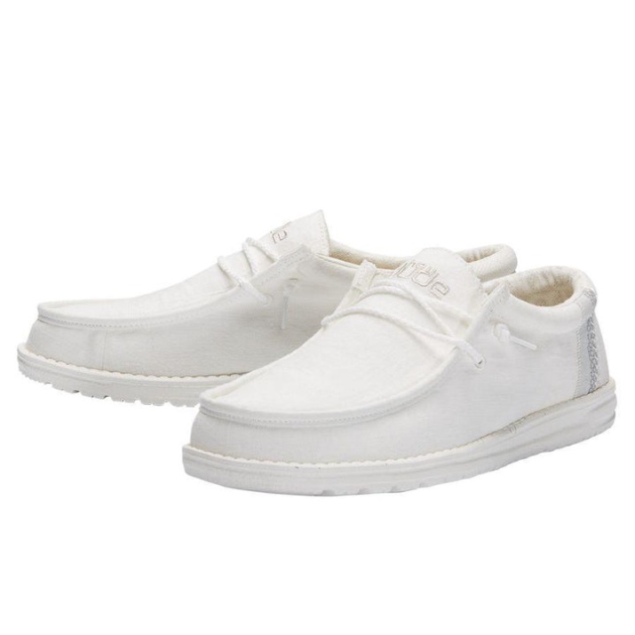 Hey Dude Wally Break Stitch White Side Details