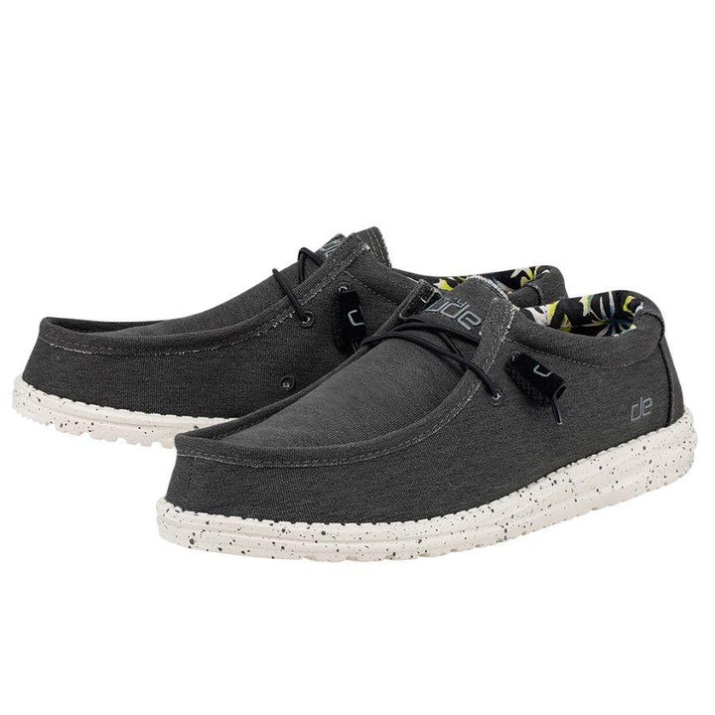 Hey Dude Wally Stretch Black Detailansicht elastische Schnürung