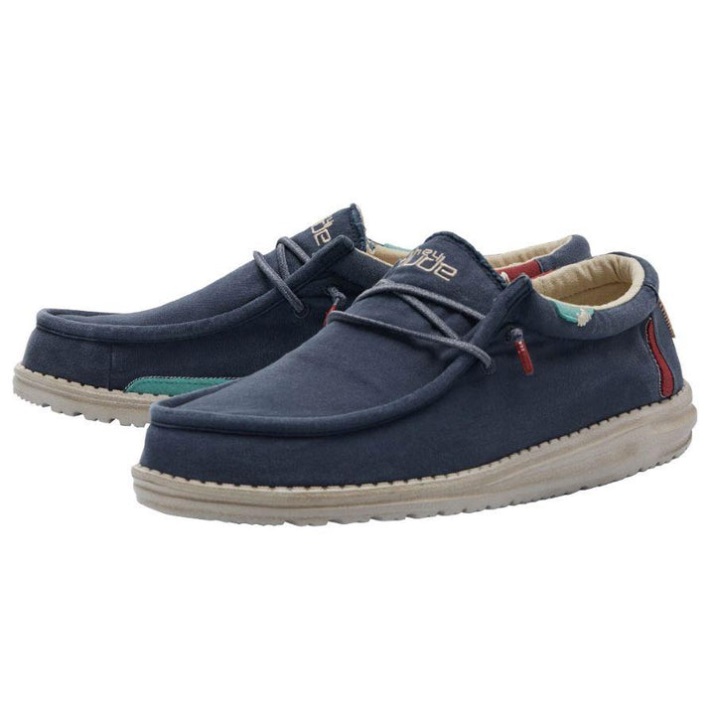 Hey Dude Wally Washed Blue Space seitliche Ansicht