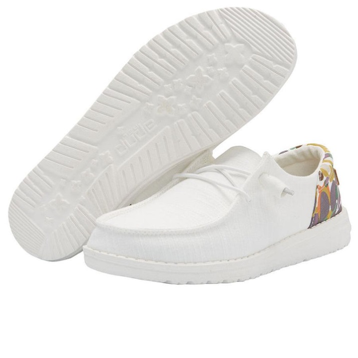 Hey Dude Wendy Funk Chambray White Footwear Effect Display