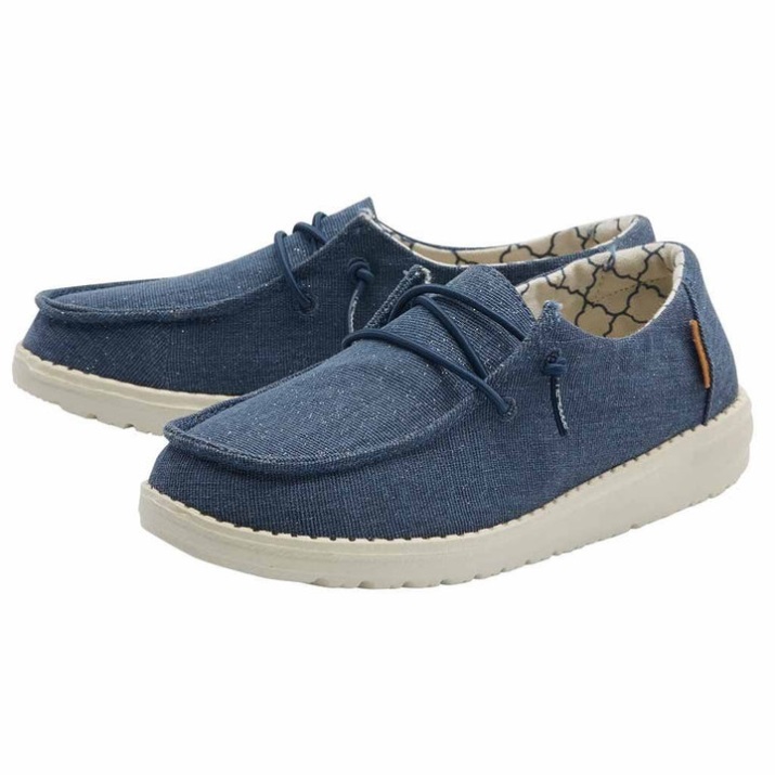 Hey Dude Wendy Jugend Sparkling Denim Damenschuhe Seite Details
